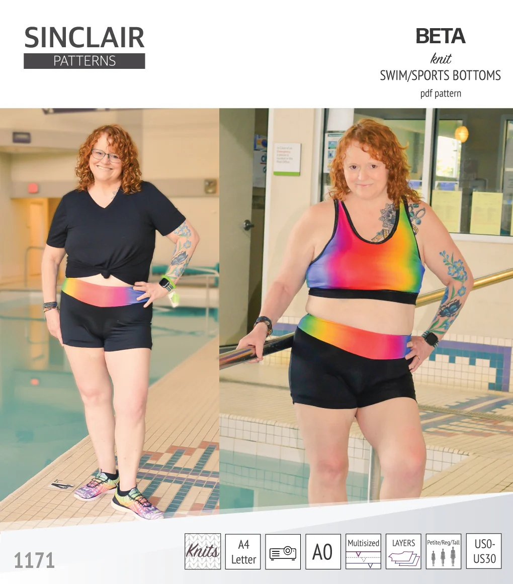 Beta swim/sports bottoms with a lace up accent option (PDF) - Image 24