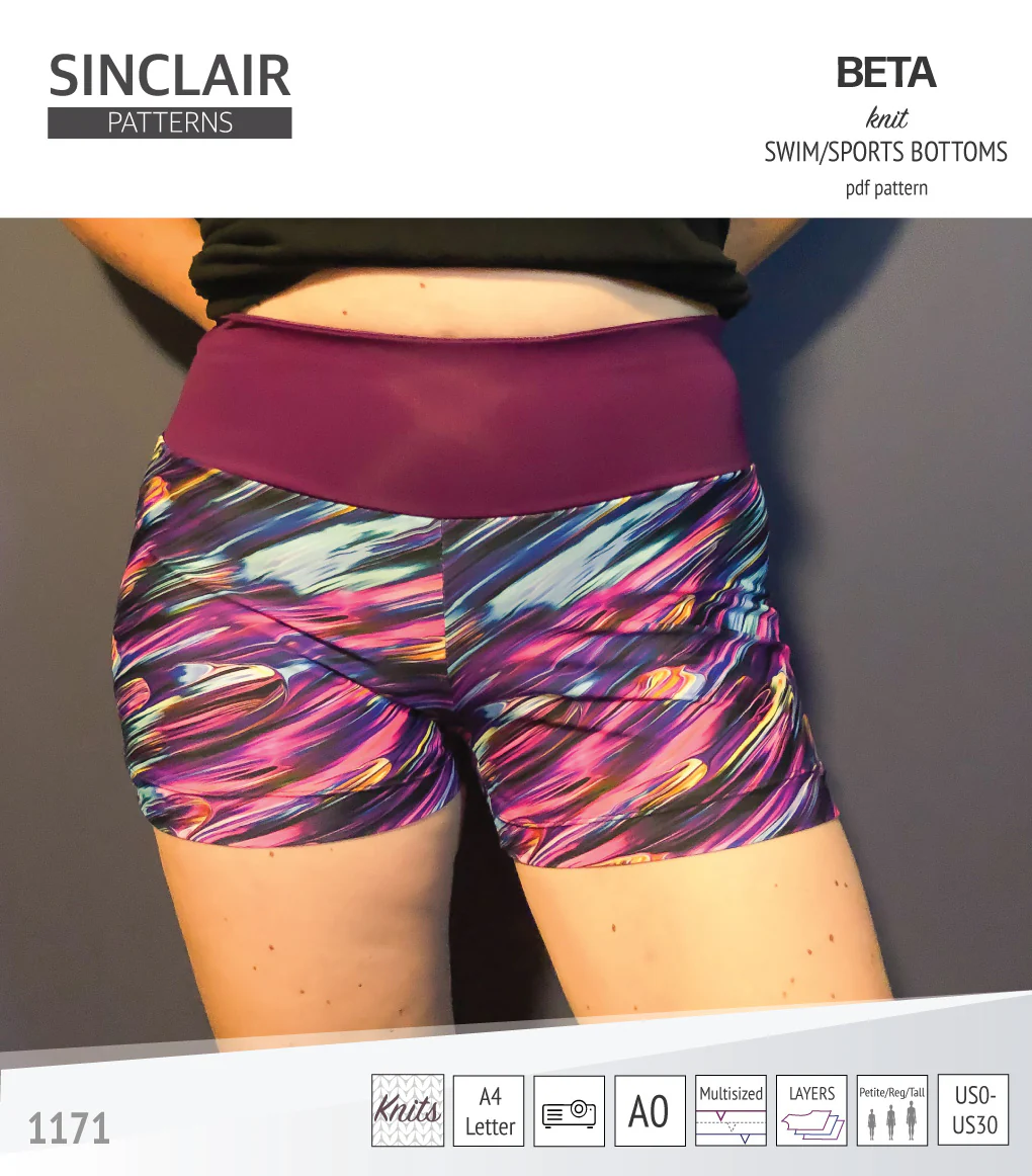 Beta swim/sports bottoms with a lace up accent option (PDF) - Image 25