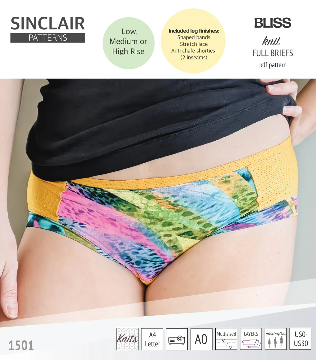 Bliss full briefs with bands, lace or anti chafe shorties (PDF) - Image 11