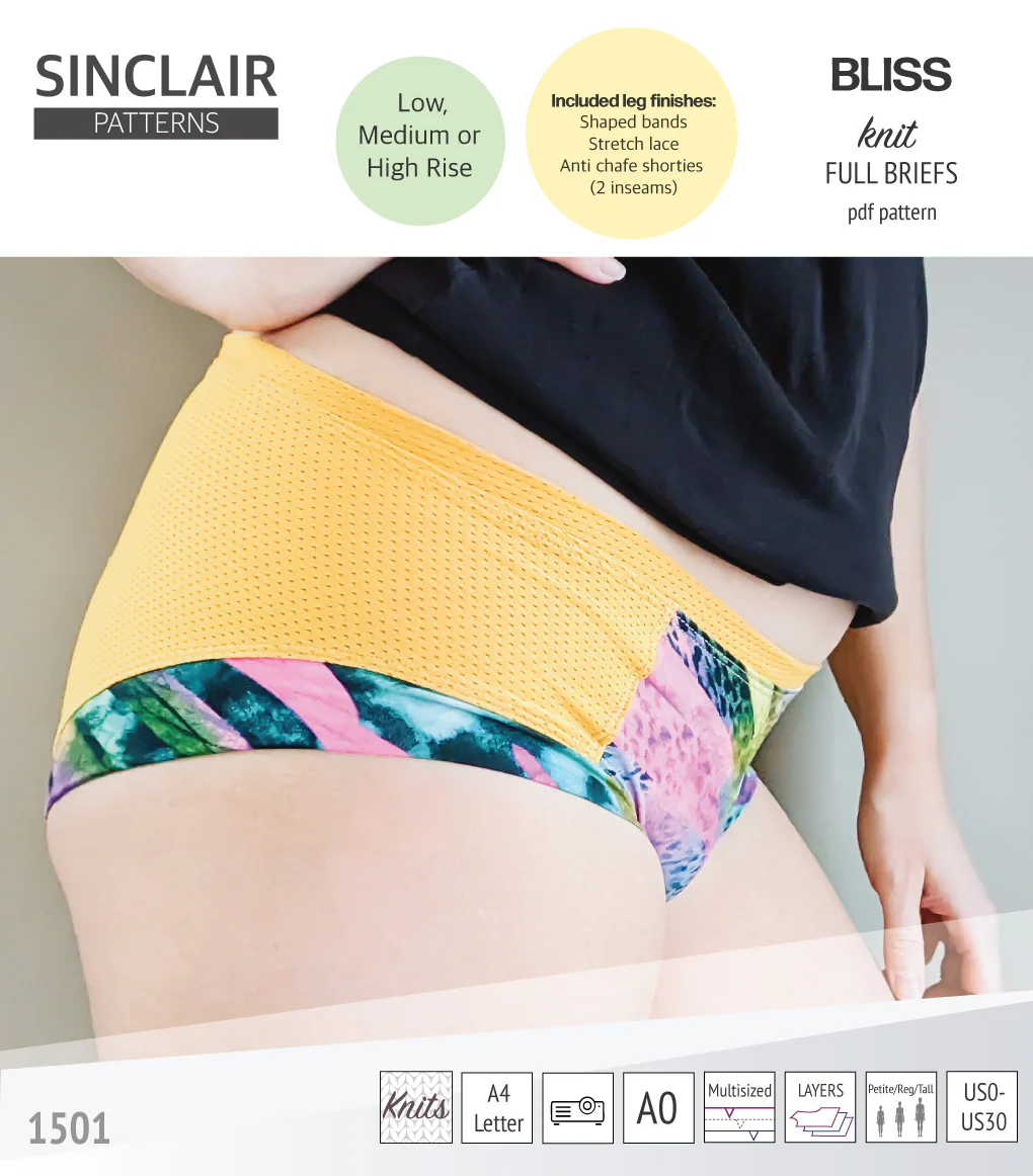 Bliss full briefs with bands, lace or anti chafe shorties (PDF) - Image 12