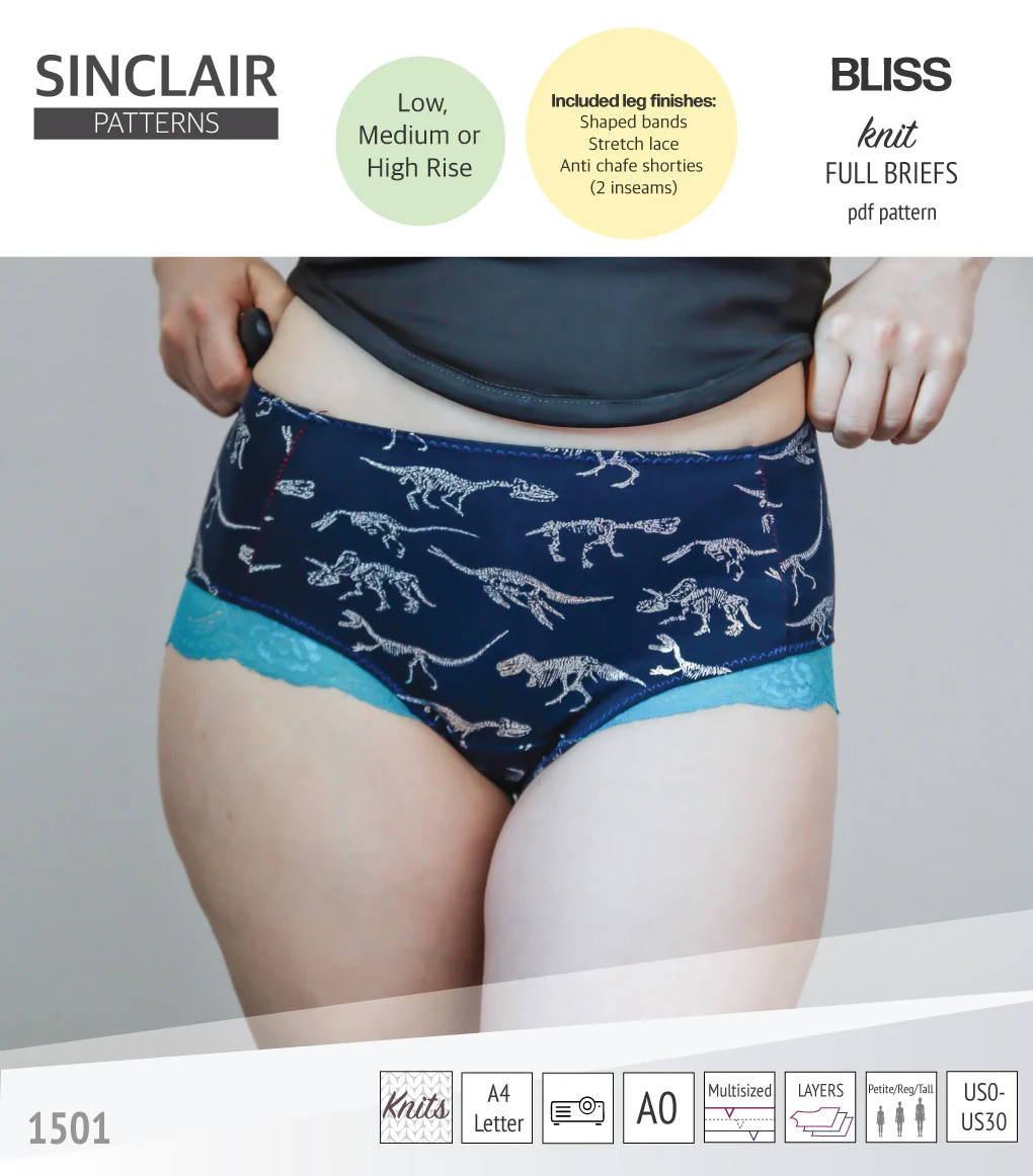 Bliss full briefs with bands, lace or anti chafe shorties (PDF) - Image 16