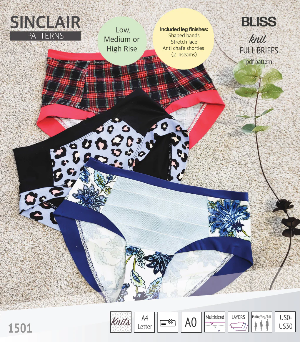 Bliss full briefs with bands, lace or anti chafe shorties (PDF) - Image 18