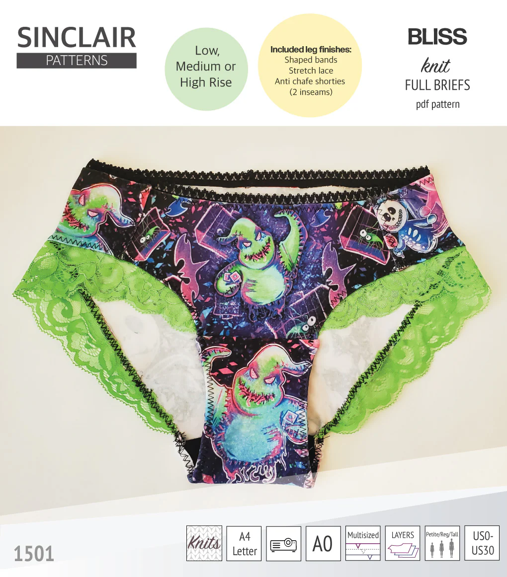 Bliss full briefs with bands, lace or anti chafe shorties (PDF) - Image 19