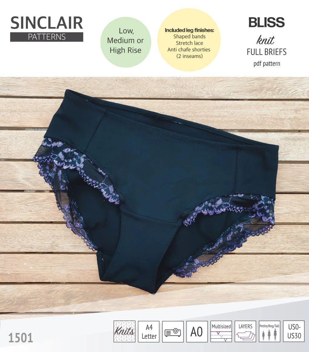 Bliss full briefs with bands, lace or anti chafe shorties (PDF) - Image 21