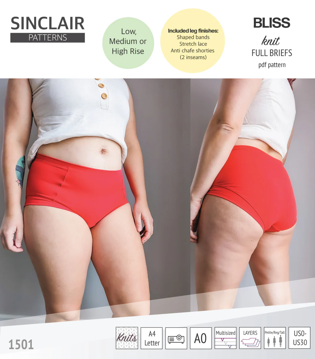 Bliss full briefs with bands, lace or anti chafe shorties (PDF) - Image 22
