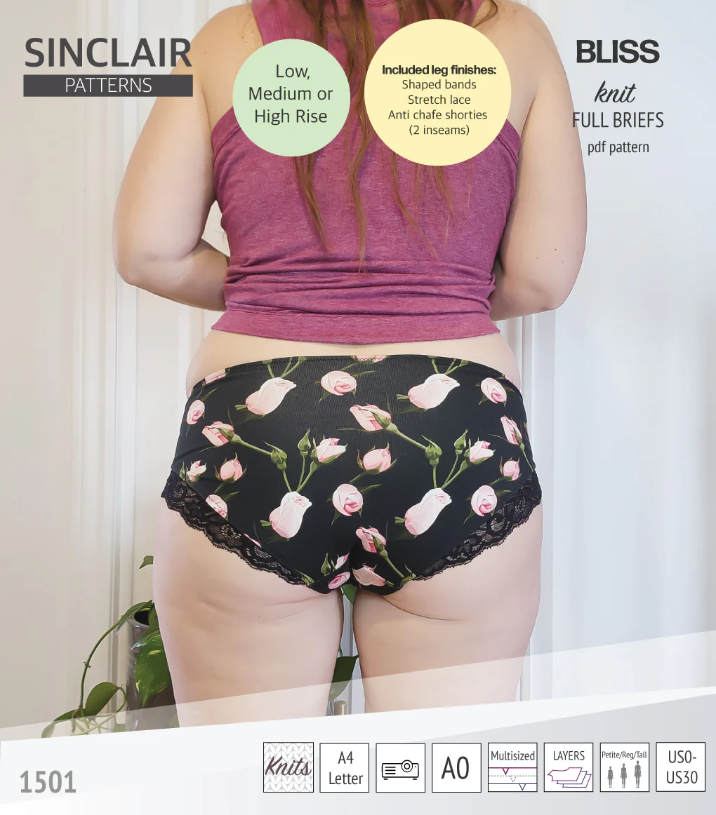 Bliss full briefs with bands, lace or anti chafe shorties (PDF) - Image 24