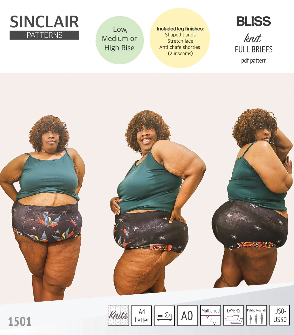 Bliss full briefs with bands, lace or anti chafe shorties (PDF) - Image 27