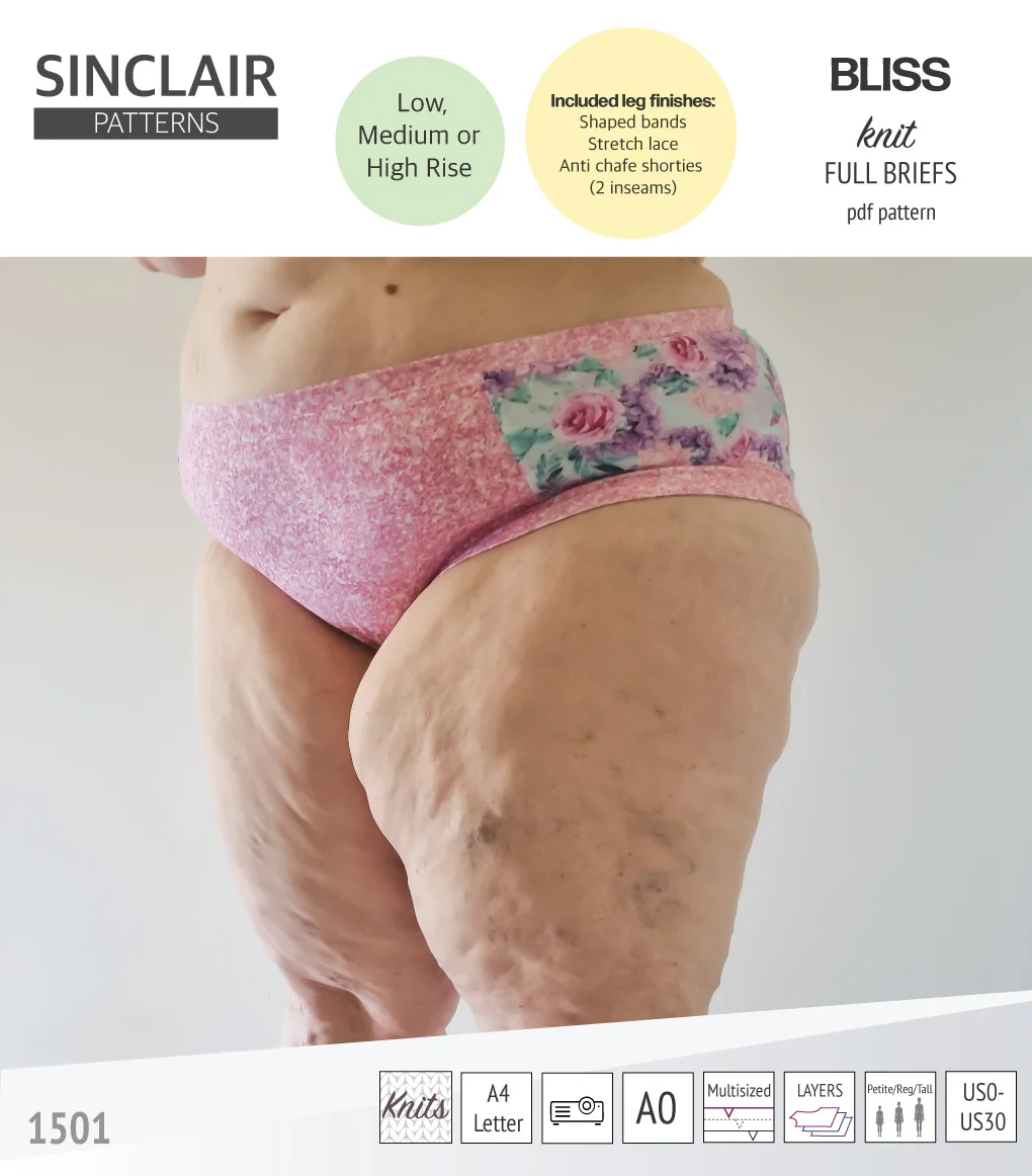Bliss full briefs with bands, lace or anti chafe shorties (PDF) - Image 30