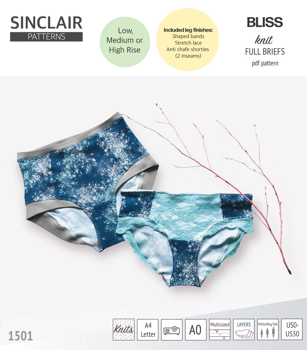 Bliss full briefs with bands, lace or anti chafe shorties (PDF) - Image 33