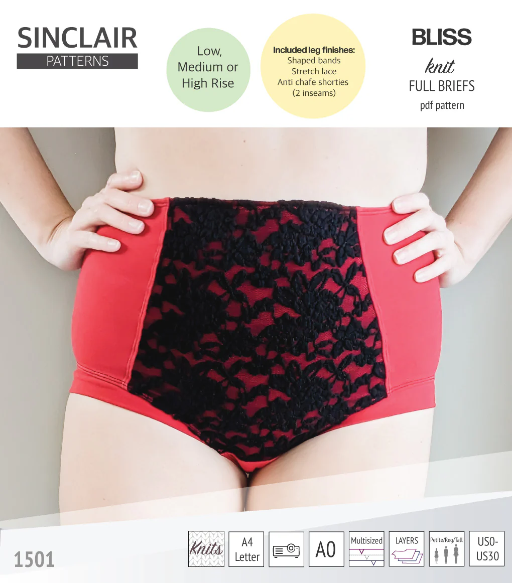 Bliss full briefs with bands, lace or anti chafe shorties (PDF) - Image 34