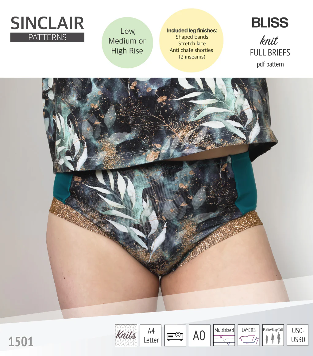 Bliss full briefs with bands, lace or anti chafe shorties (PDF) - Image 36