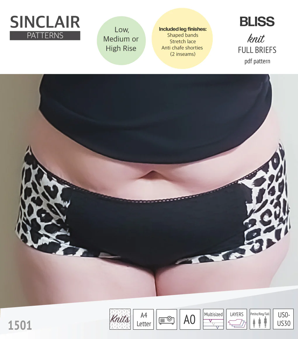 Bliss full briefs with bands, lace or anti chafe shorties (PDF) - Image 37