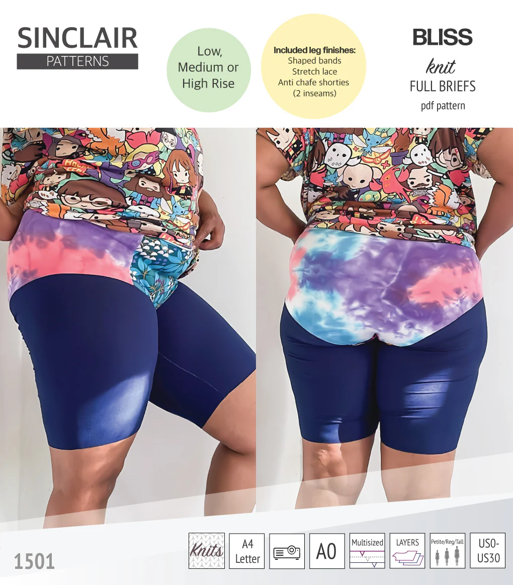 Bliss full briefs with bands, lace or anti chafe shorties (PDF) - Image 42
