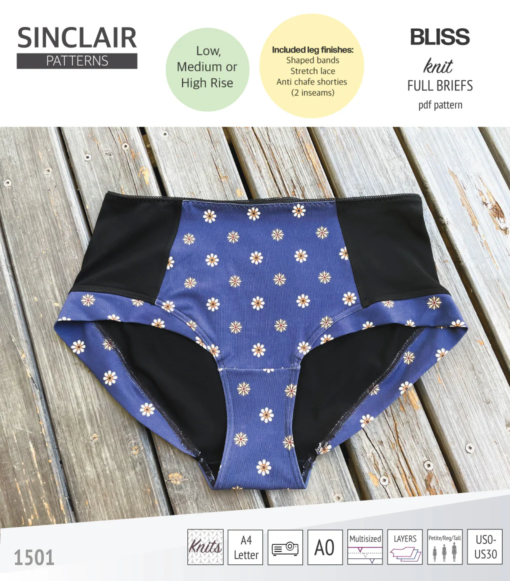 Bliss full briefs with bands, lace or anti chafe shorties (PDF) - Image 46