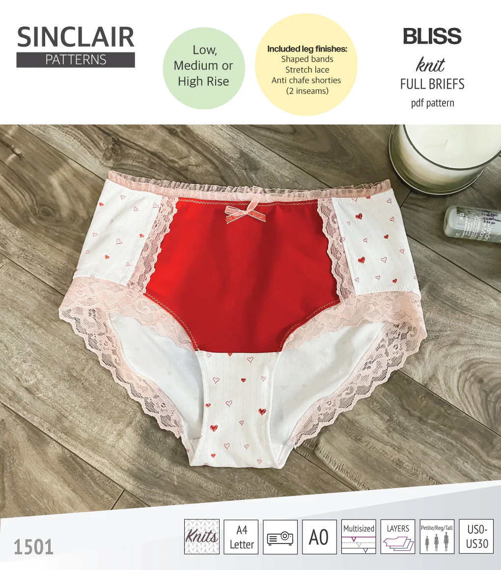 Bliss full briefs with bands, lace or anti chafe shorties (PDF) - Image 47