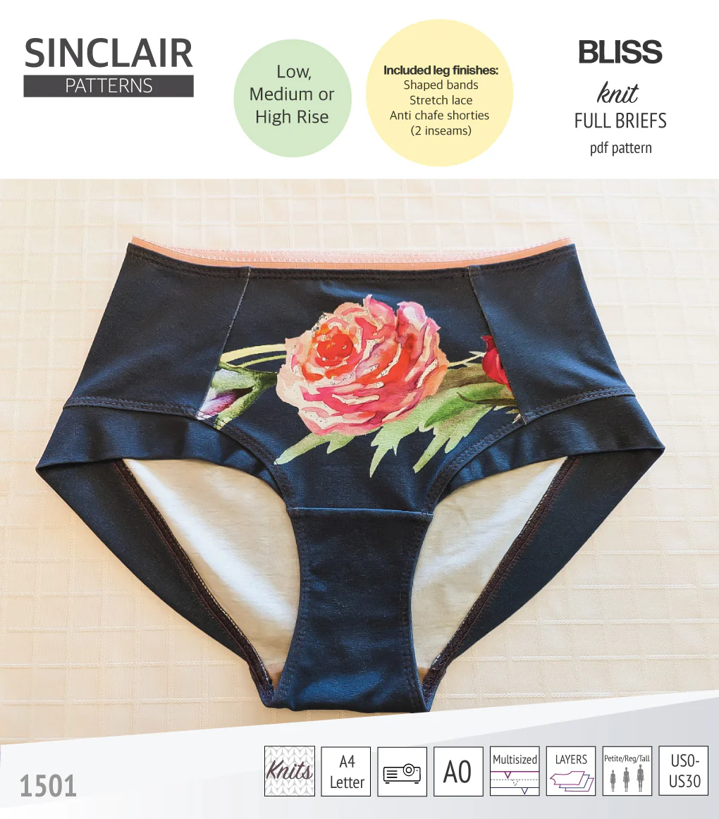 Bliss full briefs with bands, lace or anti chafe shorties (PDF) - Image 49