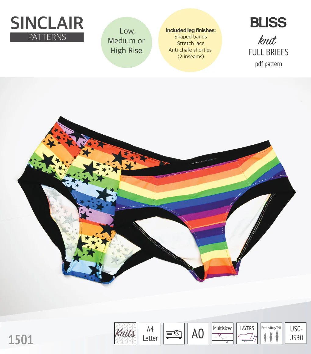 Bliss full briefs with bands, lace or anti chafe shorties (PDF) - Image 52