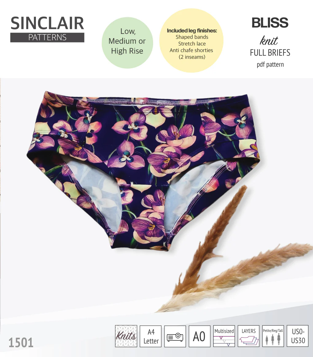 Bliss full briefs with bands, lace or anti chafe shorties (PDF) - Image 53