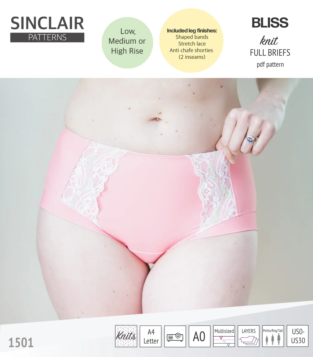 Bliss full briefs with bands, lace or anti chafe shorties (PDF) - Image 54