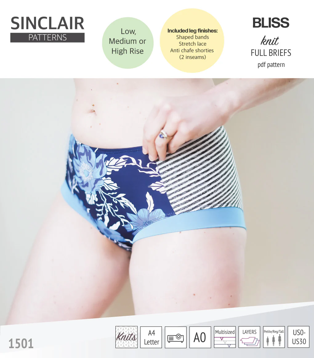 Bliss full briefs with bands, lace or anti chafe shorties (PDF) - Image 6