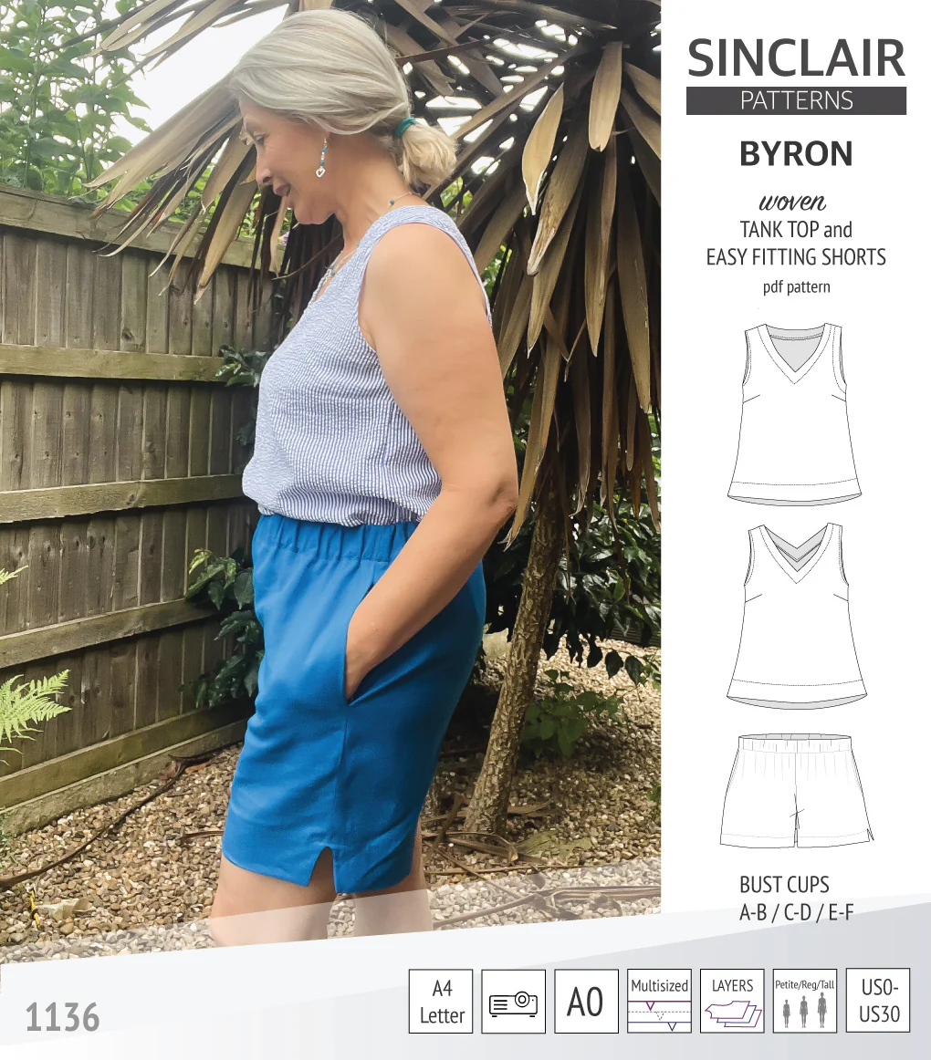 Byron v-neck tank top and easy fitting shorts set for woven fabrics  (PDF) - Image 34