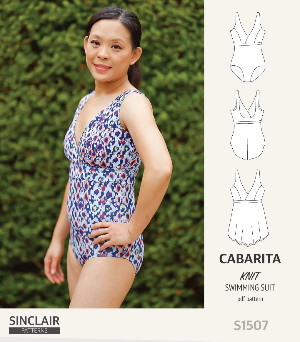 Cabarita V neckline one-piece swimming suit with a skirt overlay (PDF) - Image 11
