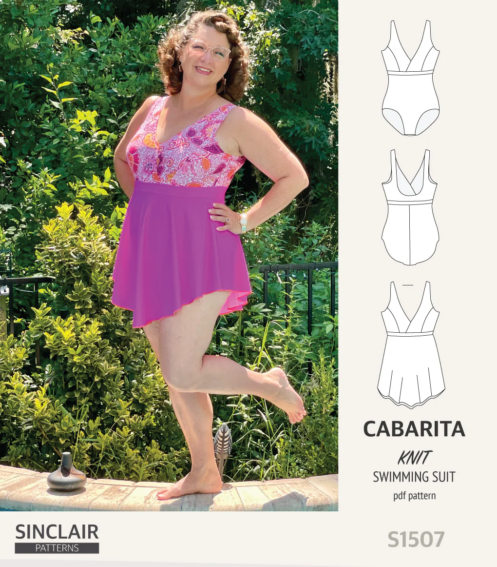 Cabarita V neckline one-piece swimming suit with a skirt overlay (PDF) - Image 17