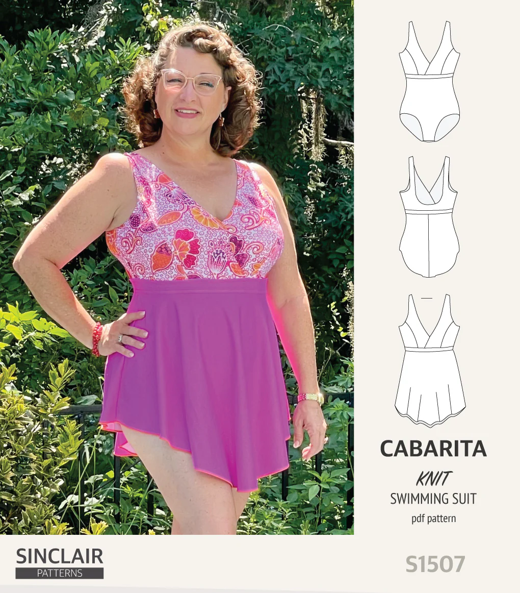Cabarita V neckline one-piece swimming suit with a skirt overlay (PDF) - Image 19