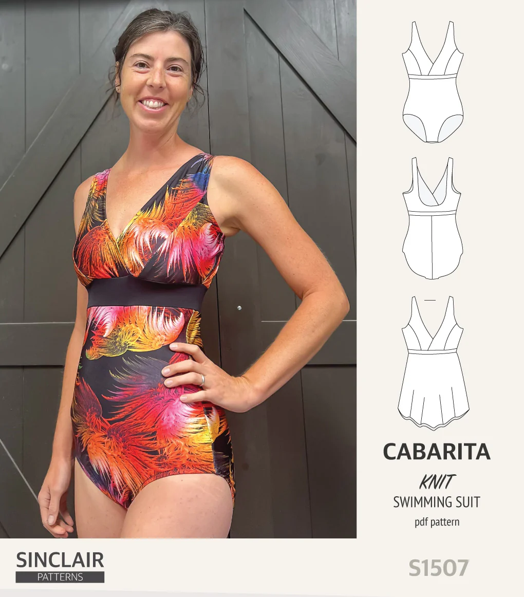 Cabarita V neckline one-piece swimming suit with a skirt overlay (PDF) - Image 26