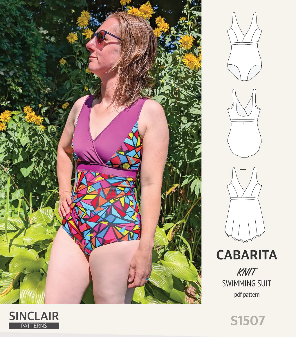 Cabarita V neckline one-piece swimming suit with a skirt overlay (PDF) - Image 31