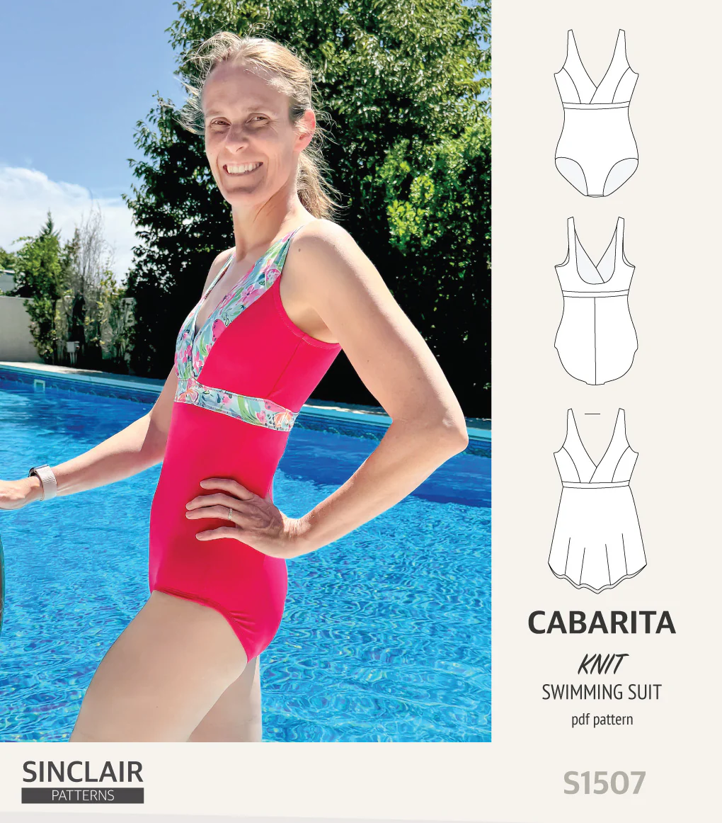 Cabarita V neckline one-piece swimming suit with a skirt overlay (PDF) - Image 7