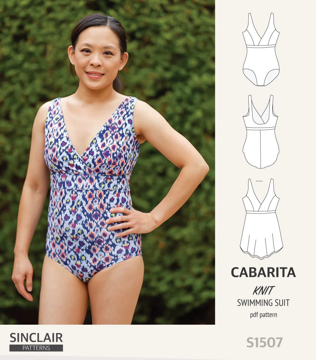 Cabarita V neckline one-piece swimming suit with a skirt overlay (PDF) - Image 9