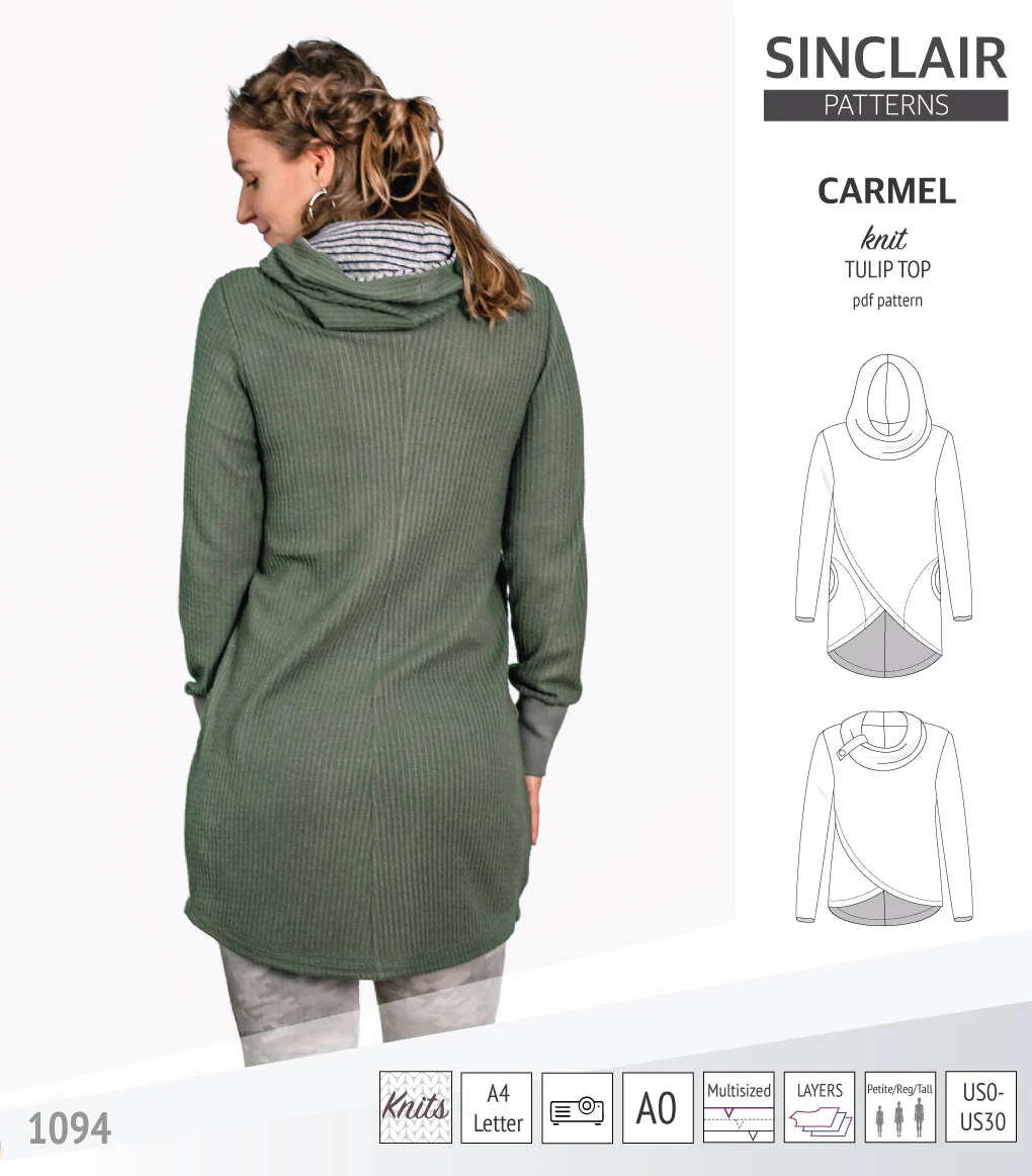 Carmel tulip style knit top with pockets (PDF) - Image 12