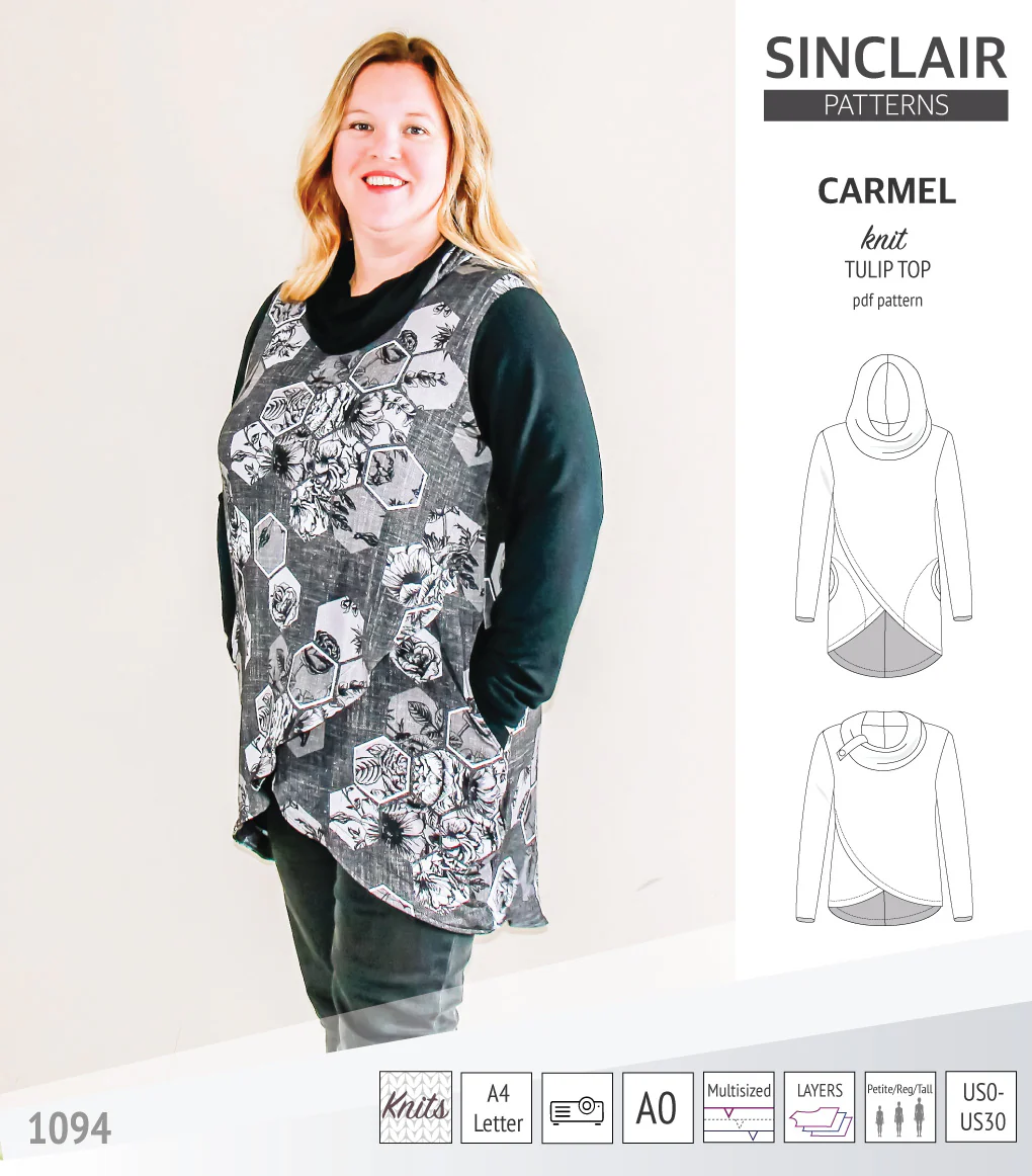 Carmel tulip style knit top with pockets (PDF) - Image 28