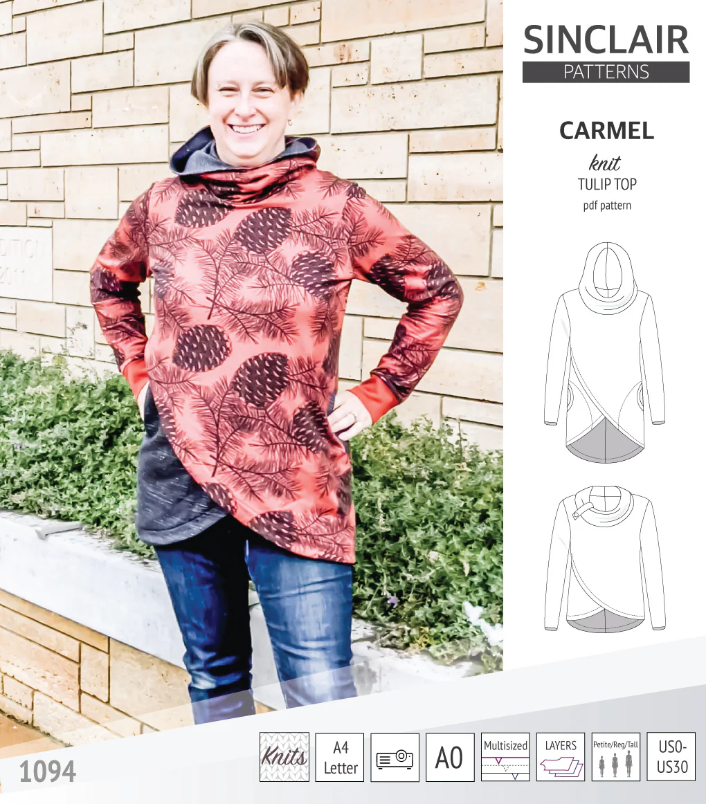 Carmel tulip style knit top with pockets (PDF) - Image 30