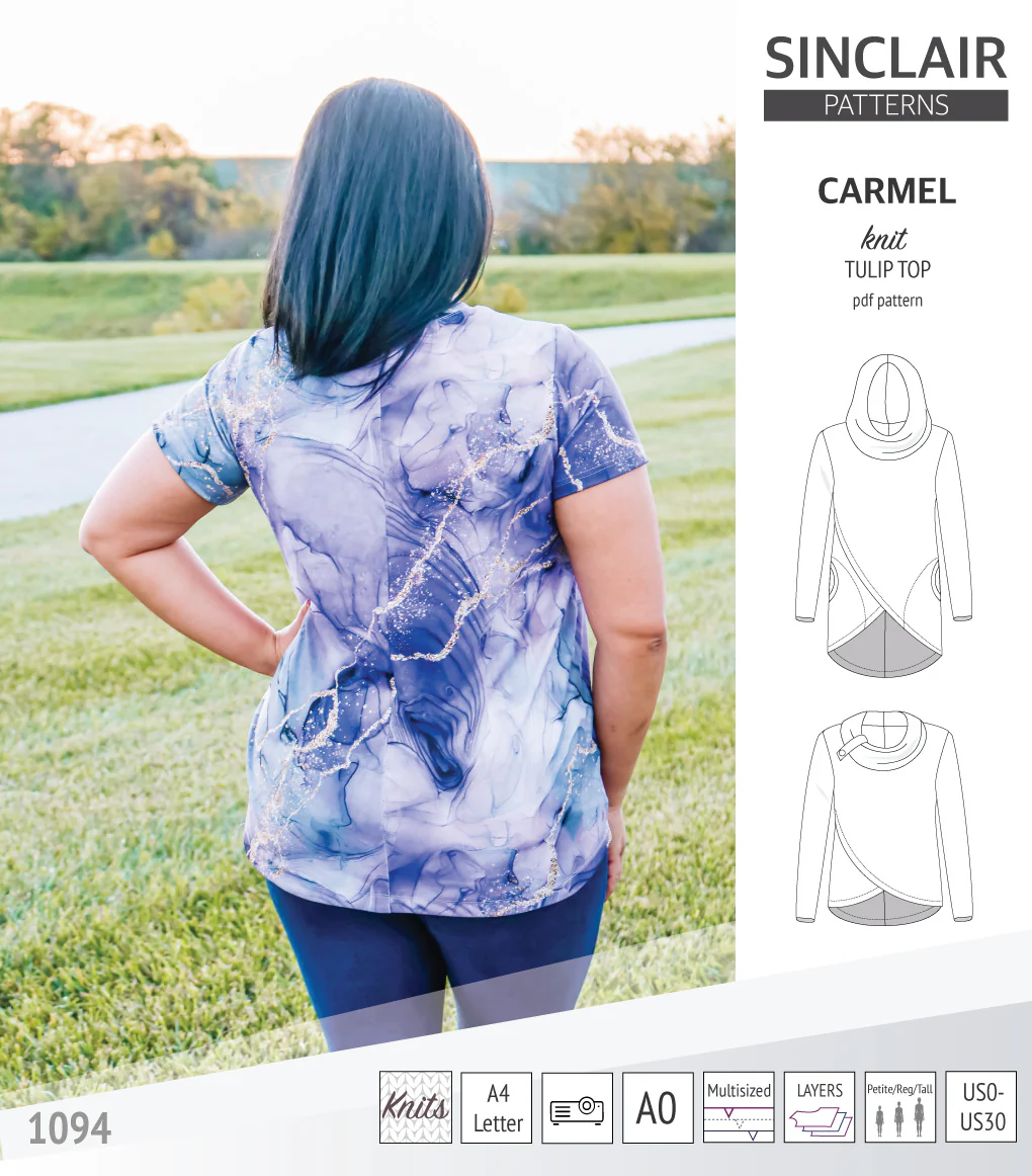 Carmel tulip style knit top with pockets (PDF) - Image 32