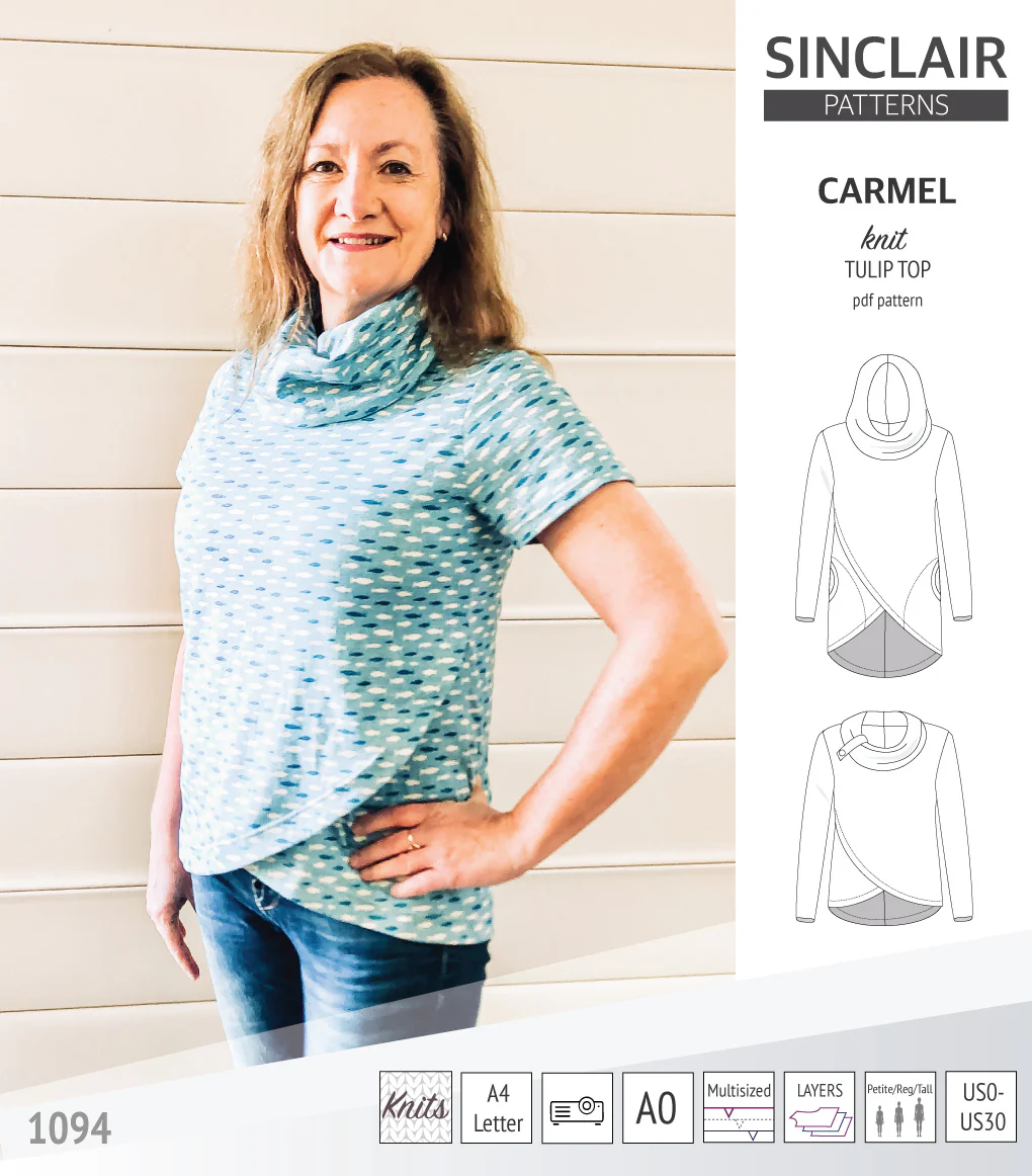 Carmel tulip style knit top with pockets (PDF) - Image 37