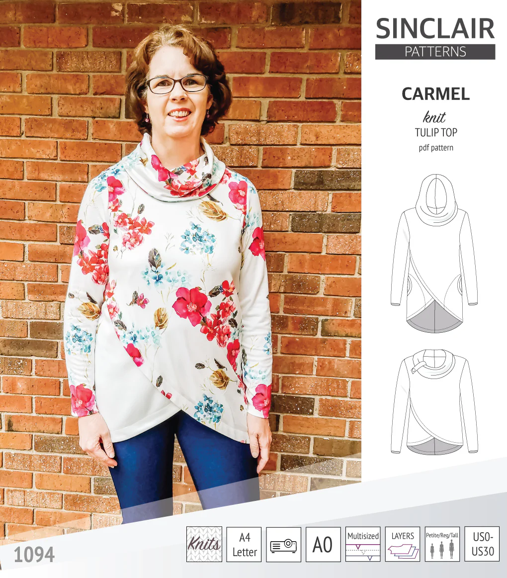 Carmel tulip style knit top with pockets (PDF) - Image 45