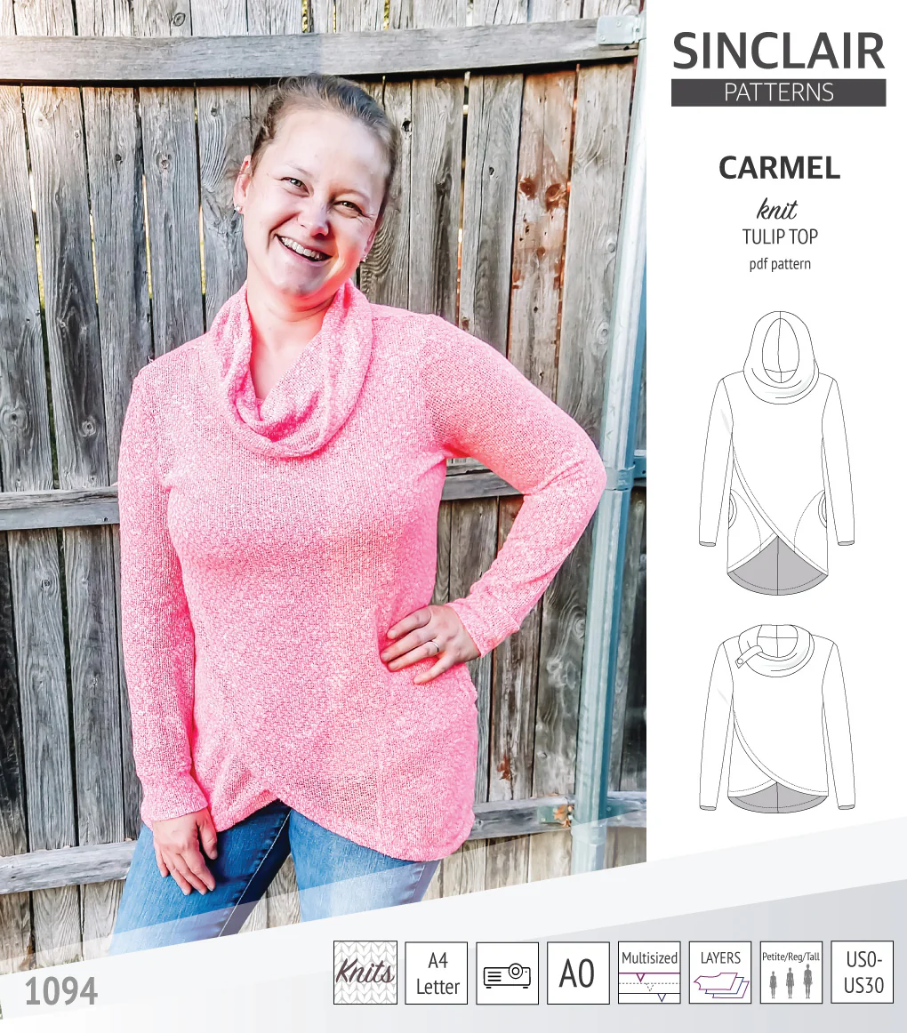 Carmel tulip style knit top with pockets (PDF) - Image 47