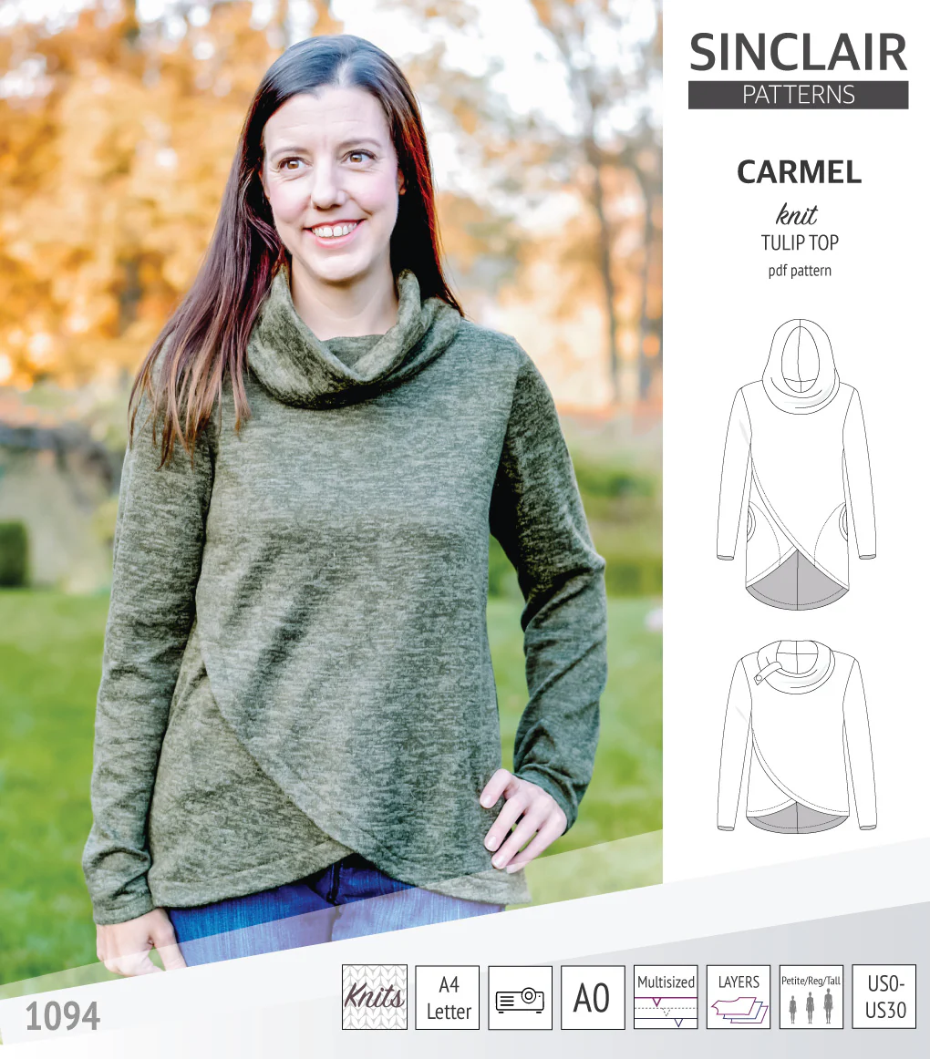 Carmel tulip style knit top with pockets (PDF) - Image 48
