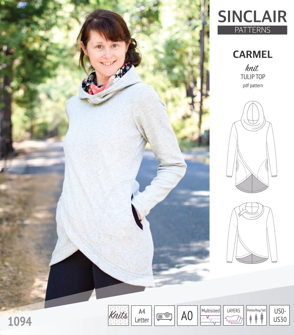 Carmel tulip style knit top with pockets (PDF) - Image 6