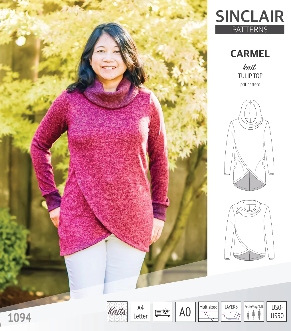 Carmel tulip style knit top with pockets (PDF) - Image 8