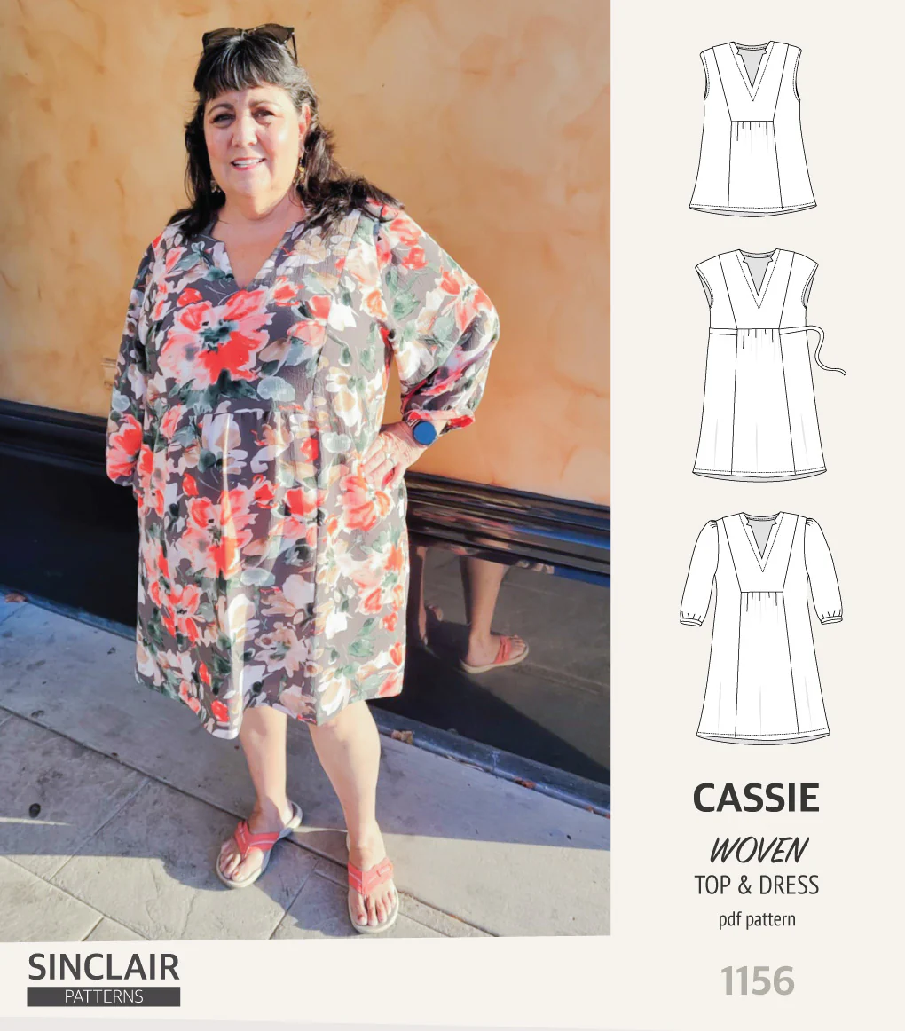 Cassie V neckline top and dress for woven fabrics (PDF) - Image 18
