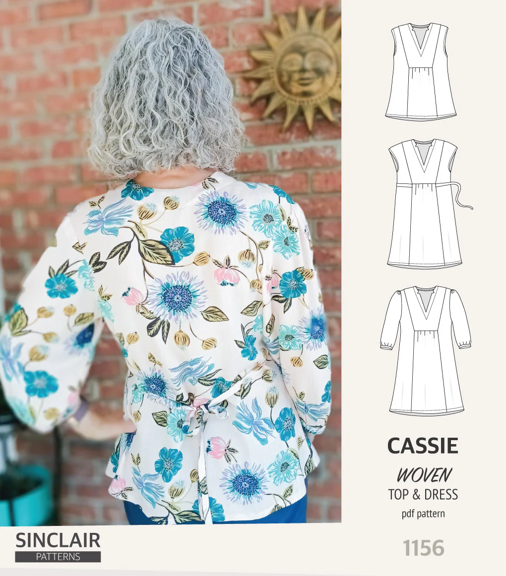 Cassie V neckline top and dress for woven fabrics (PDF) - Image 24