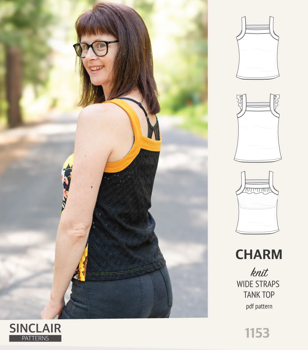 Charm wide straps tank top with optional ruffles (PDF) - Image 10
