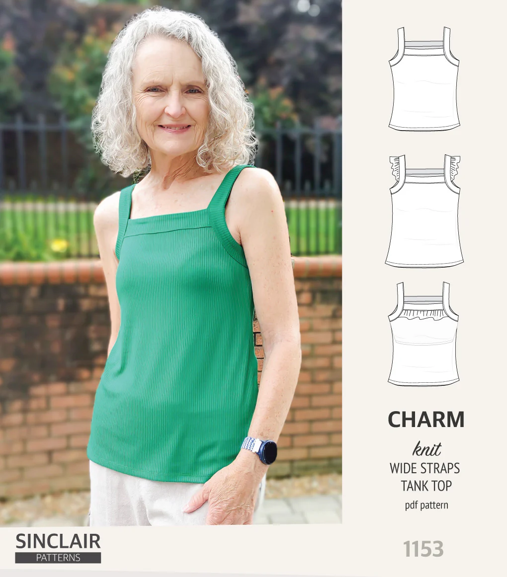 Charm wide straps tank top with optional ruffles (PDF) - Image 14