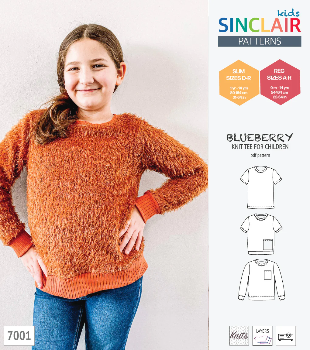 Blueberry classic knit tee for children (PDF) - Image 50