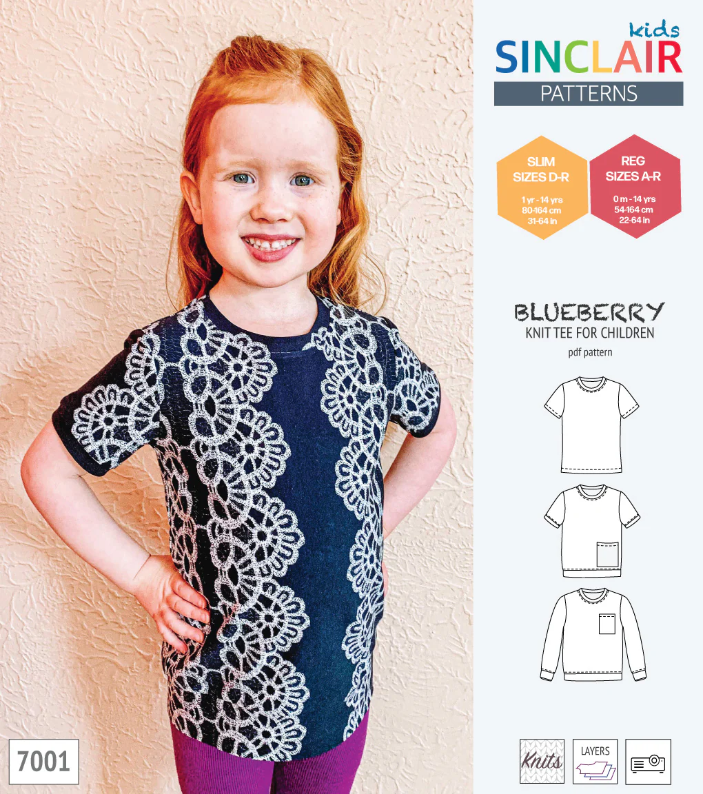 Blueberry classic knit tee for children (PDF) - Image 57