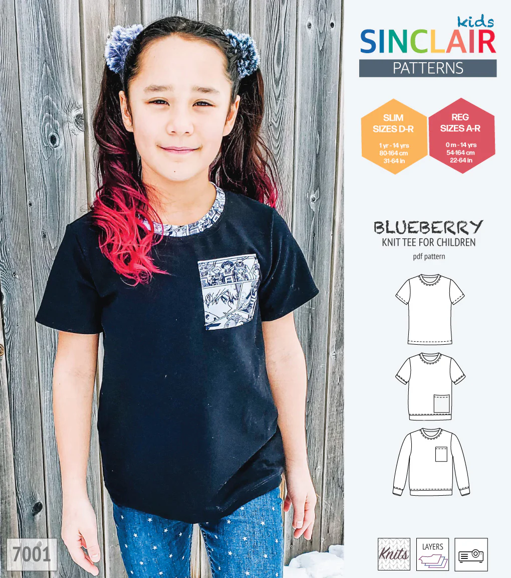 Blueberry classic knit tee for children (PDF) - Image 73
