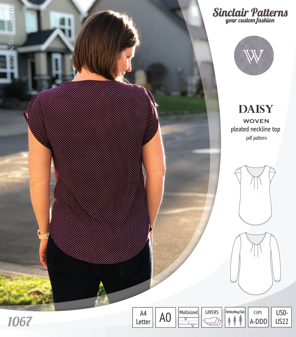 Daisy woven blouse with pleated neckline and petal/long sleeves (PDF) - Image 13